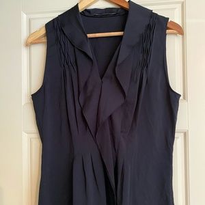 Tahari Women's Navy-Blue Sleeveless Blouse